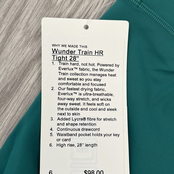 NWT - Lululemon Wunder Train HR Tight 28” - Picture 4 of 7